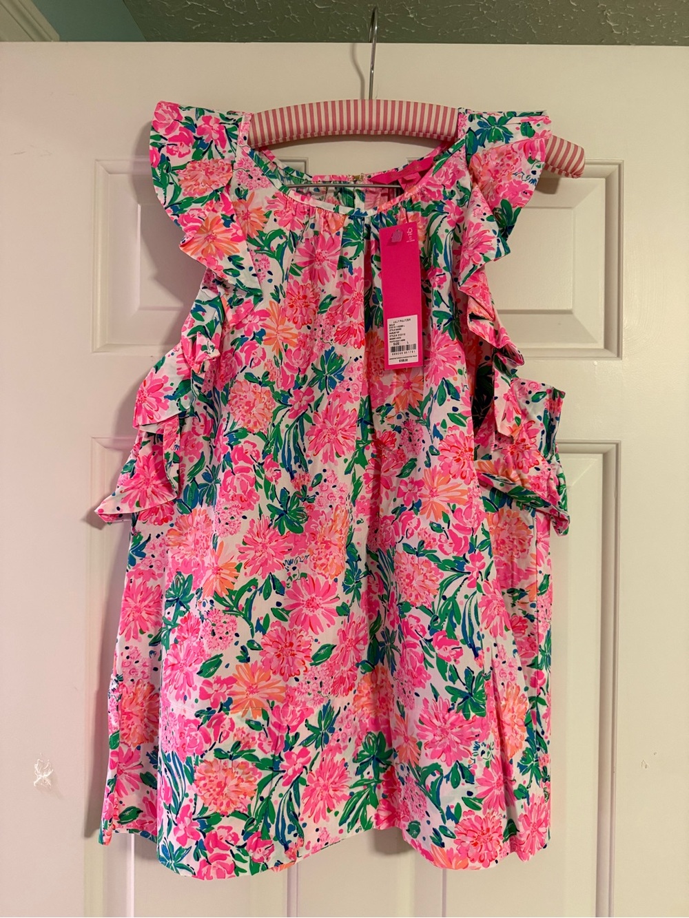 Lilly Pulitzer Pink Floral Ruffle Camisole
